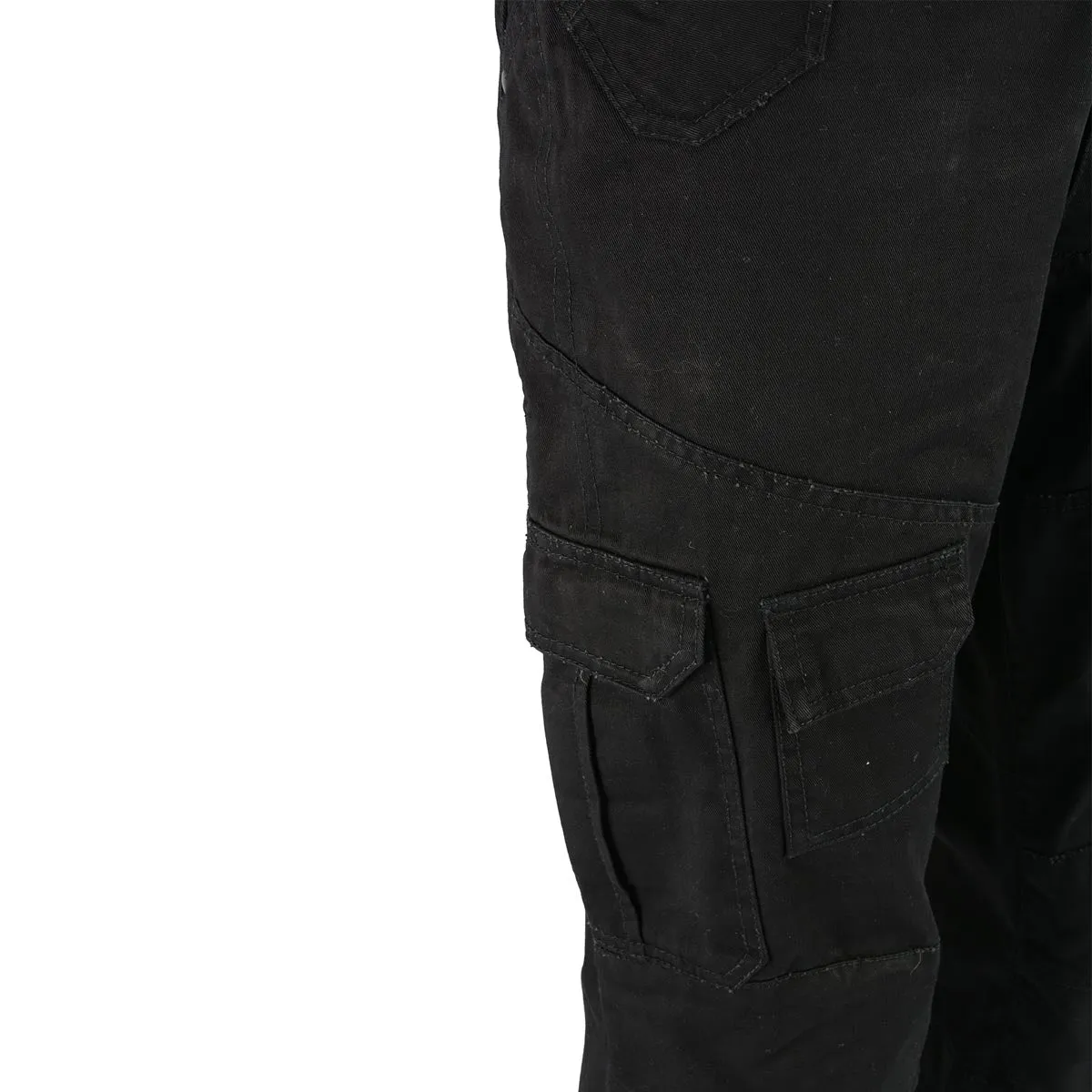 Milwaukee Leather MPM5590 Men's Black Armored Black Cargo Jeans Reinforced with Aramid by DuPont Fibers