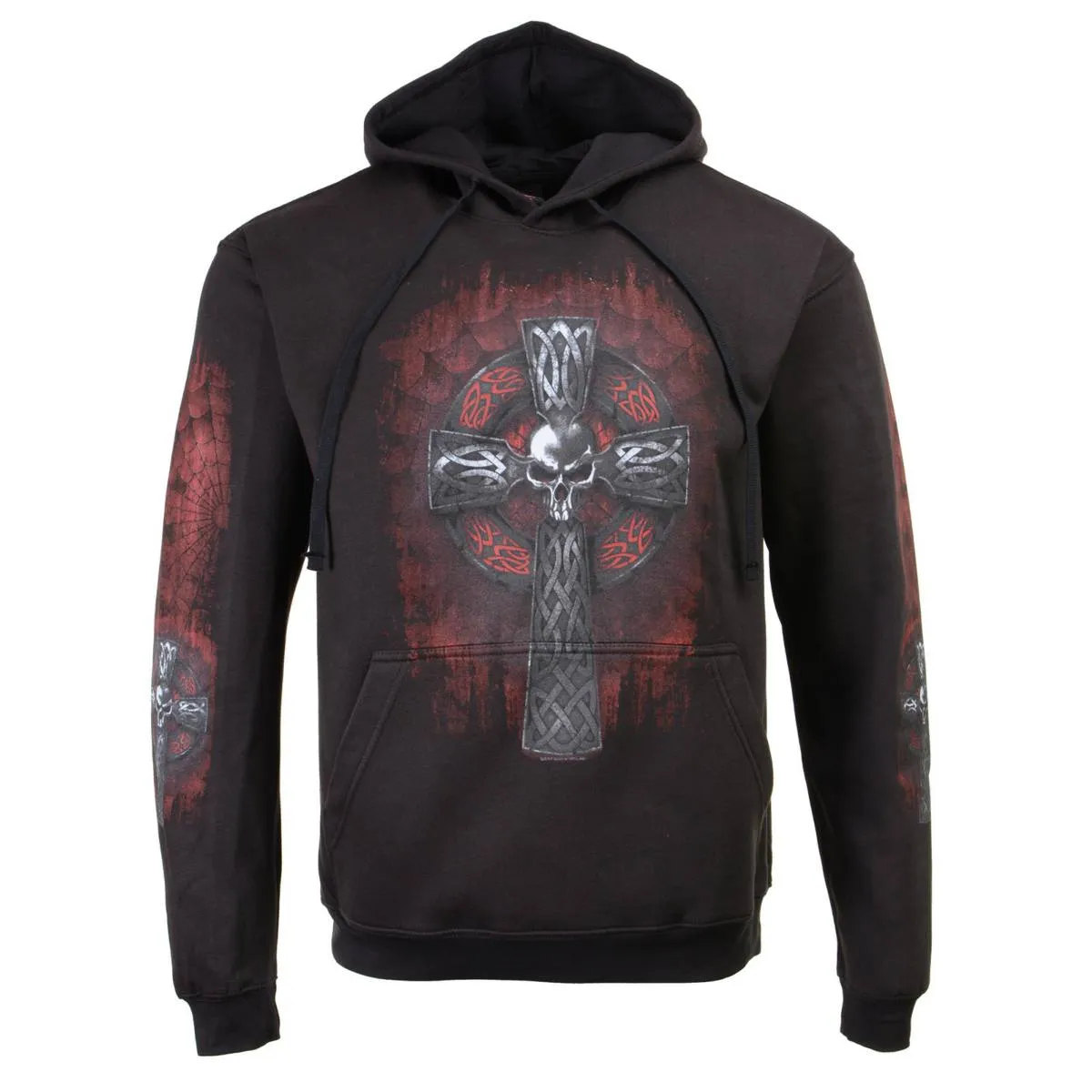 Milwaukee Leather MPMH118000 Men’s ‘Celtic Cross Pocket’ Black Hoodie