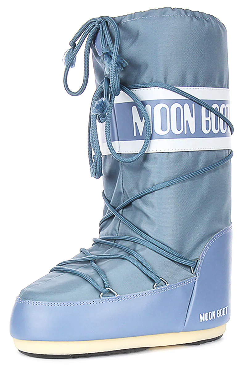 Moon Boot Icon Nylon In Blue White For Women