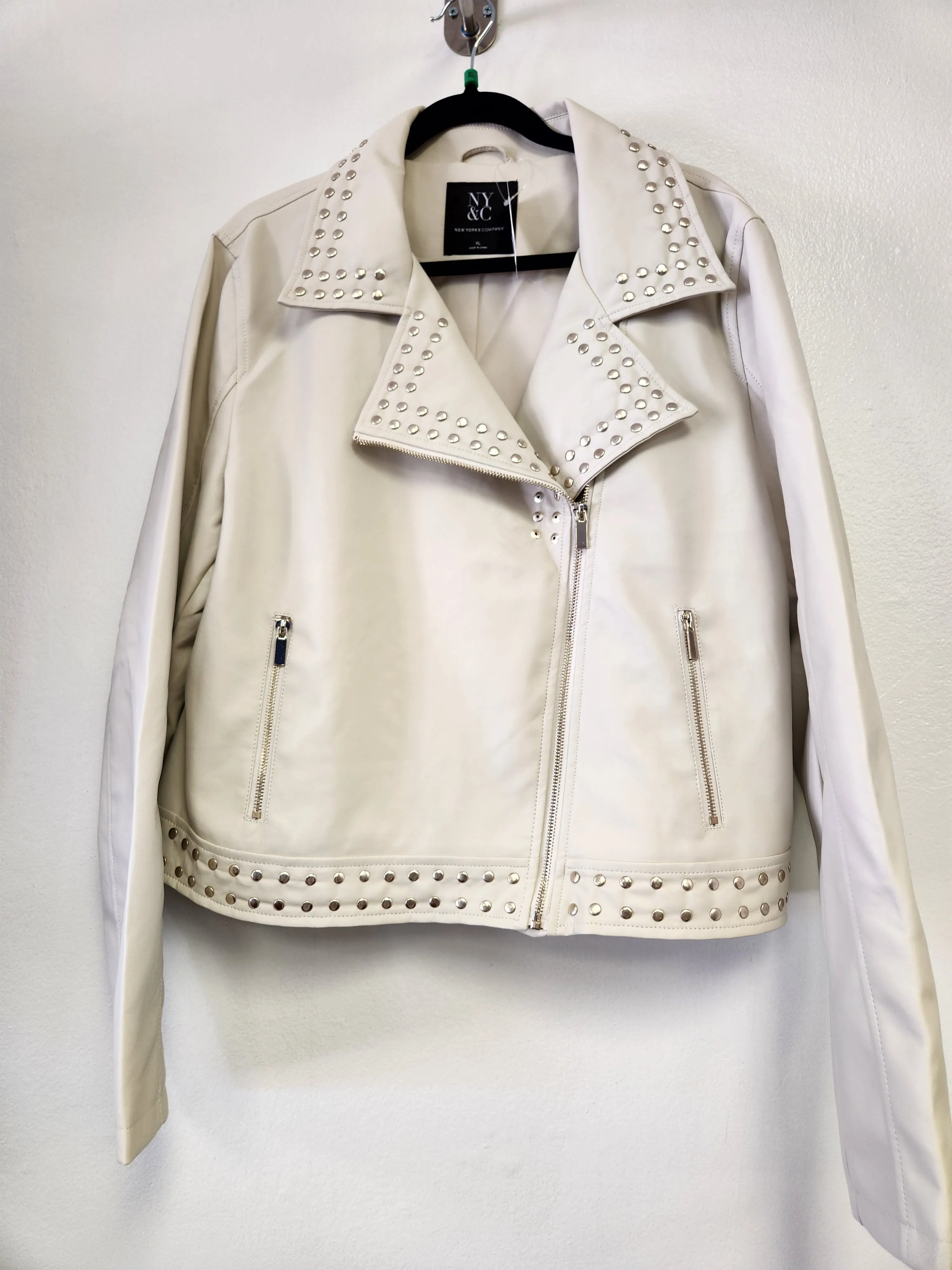 Moto Studded Jacket -Cream