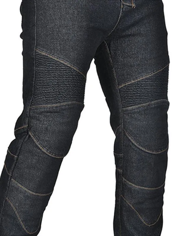 Motorcycle Jeans Classic Old Bull with Lid Vintage Motorbike Off-Road High Waist Straight Riding Pants All-Season