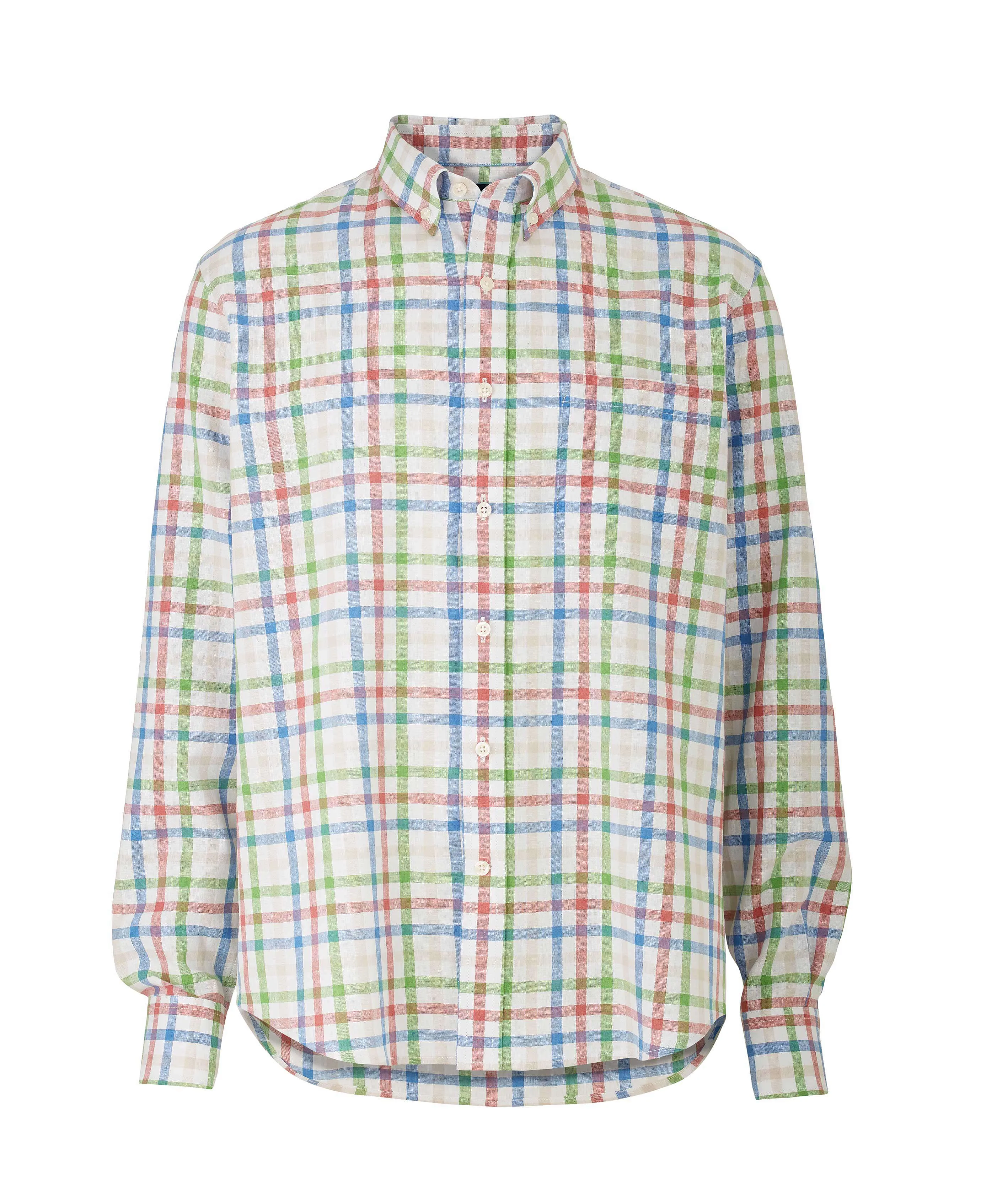 Multi Check Linen-Blend Shirt