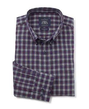 Navy White Red Check Classic Fit Casual Shirt