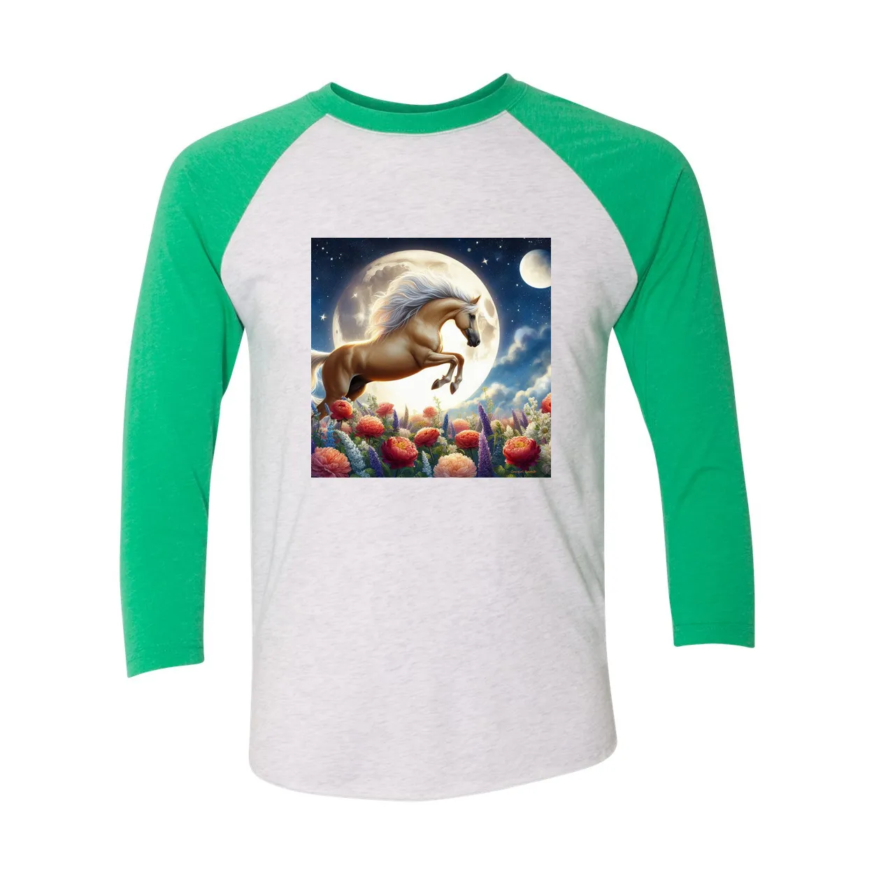 Palomino Moonshine Horse 3 4 Sleeve Raglan T Shirts