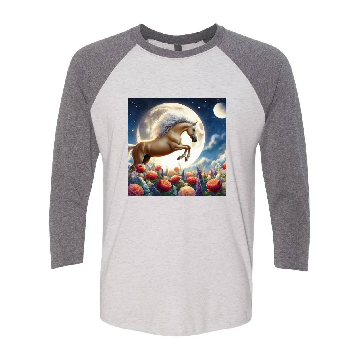 Palomino Moonshine Horse 3 4 Sleeve Raglan T Shirts