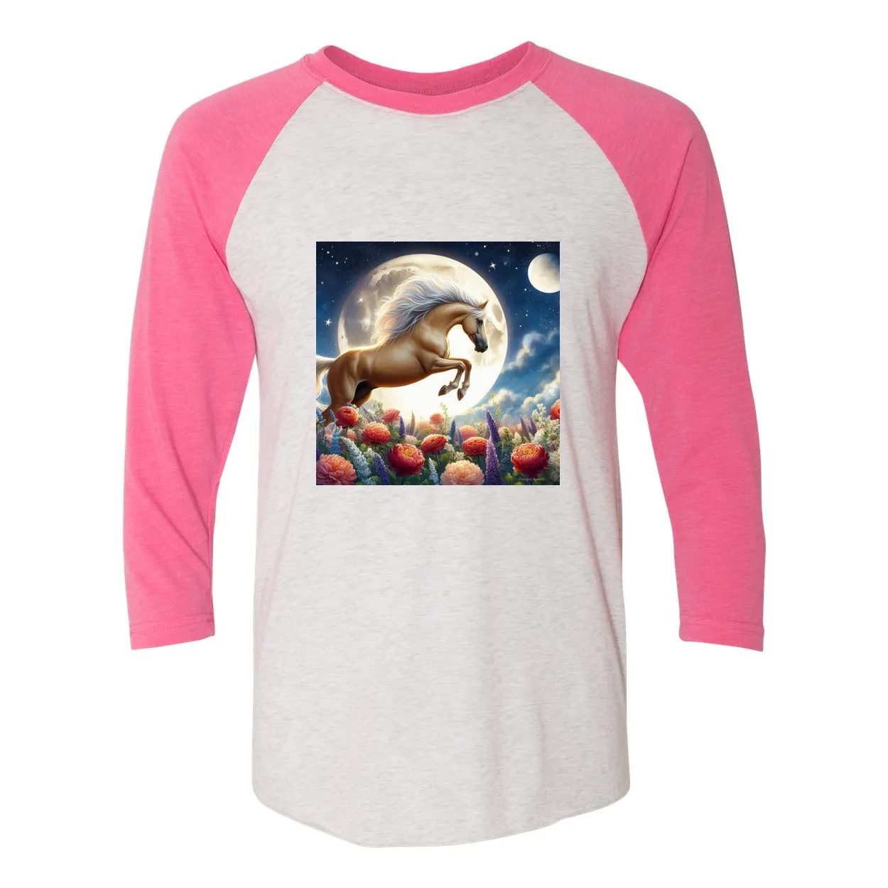 Palomino Moonshine Horse 3 4 Sleeve Raglan T Shirts