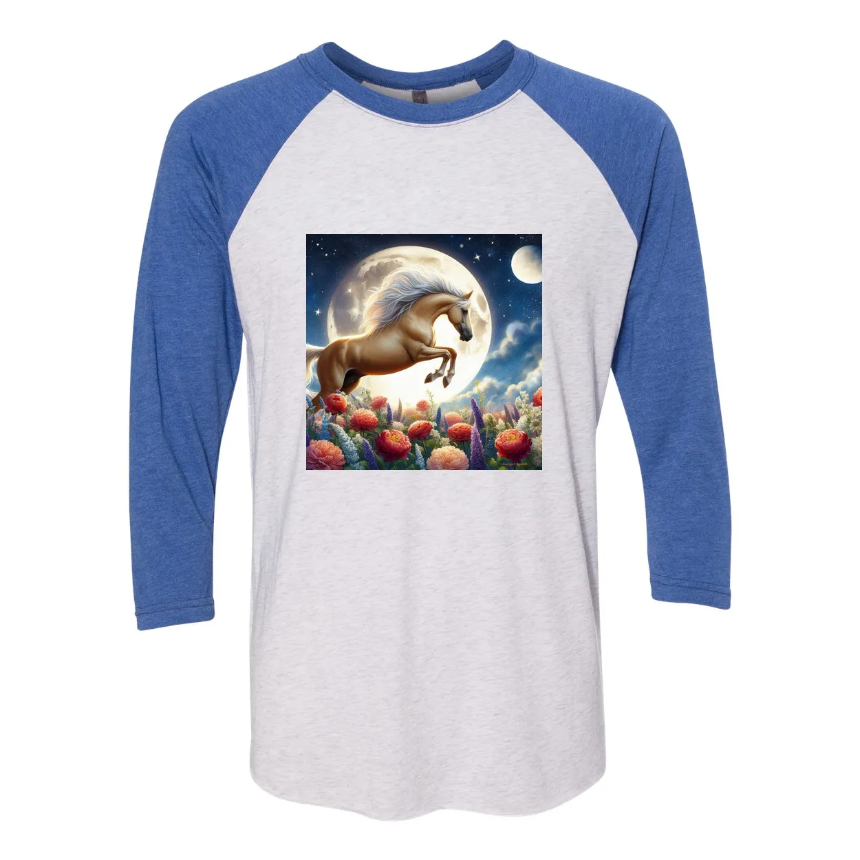 Palomino Moonshine Horse 3 4 Sleeve Raglan T Shirts