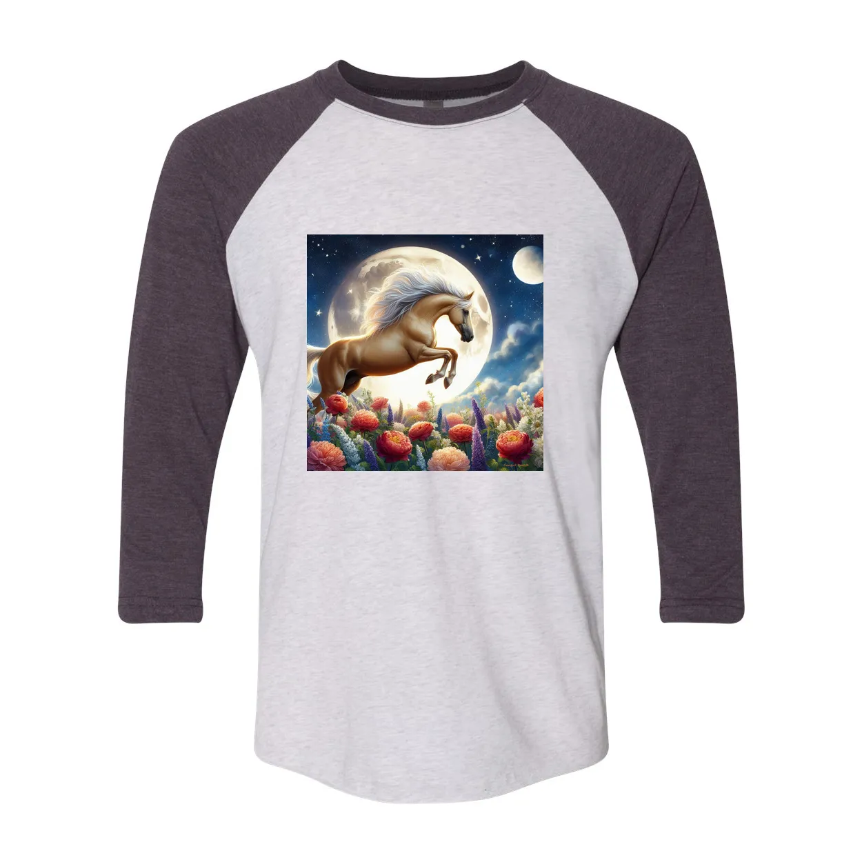 Palomino Moonshine Horse 3 4 Sleeve Raglan T Shirts