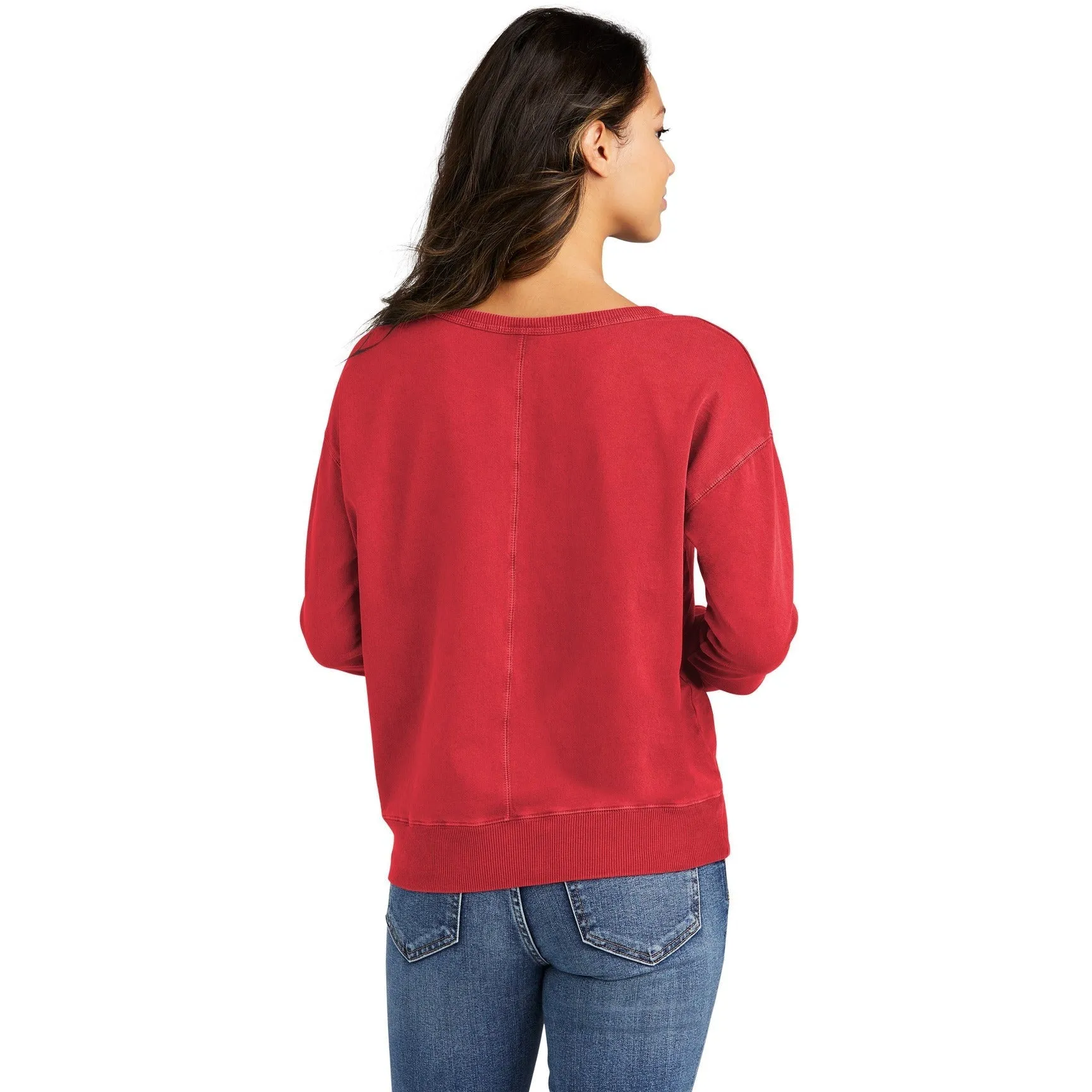 Port & Company Ladies Beach Wash Garment-Dyed V-Neck Sweatshirt