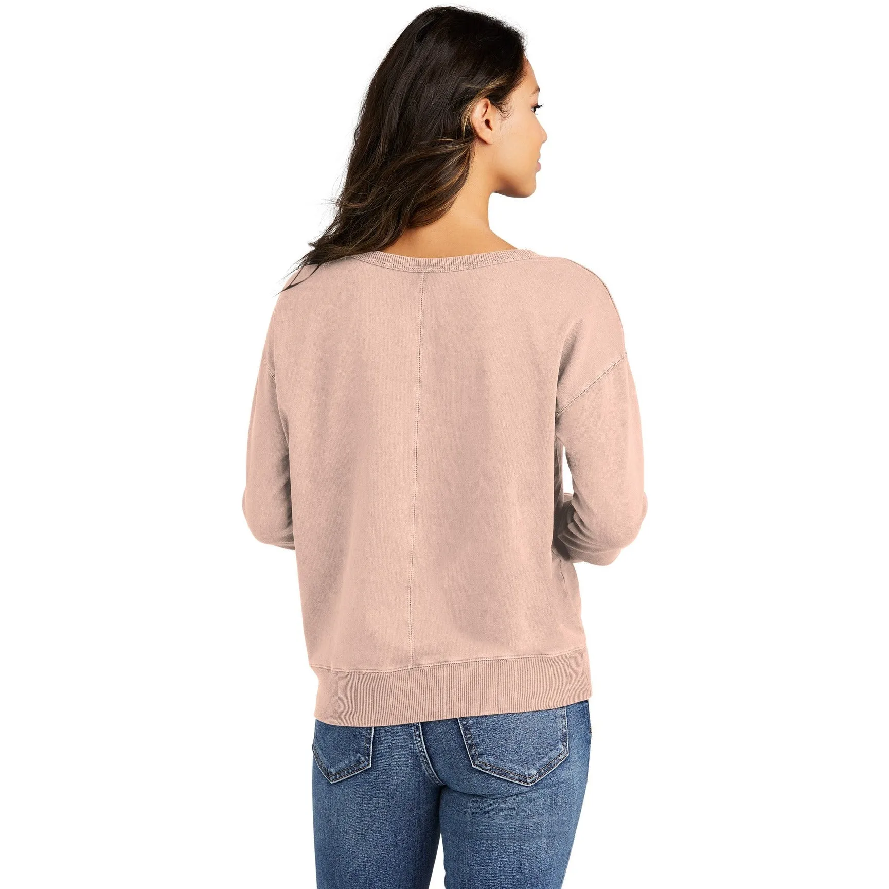 Port & Company Ladies Beach Wash Garment-Dyed V-Neck Sweatshirt