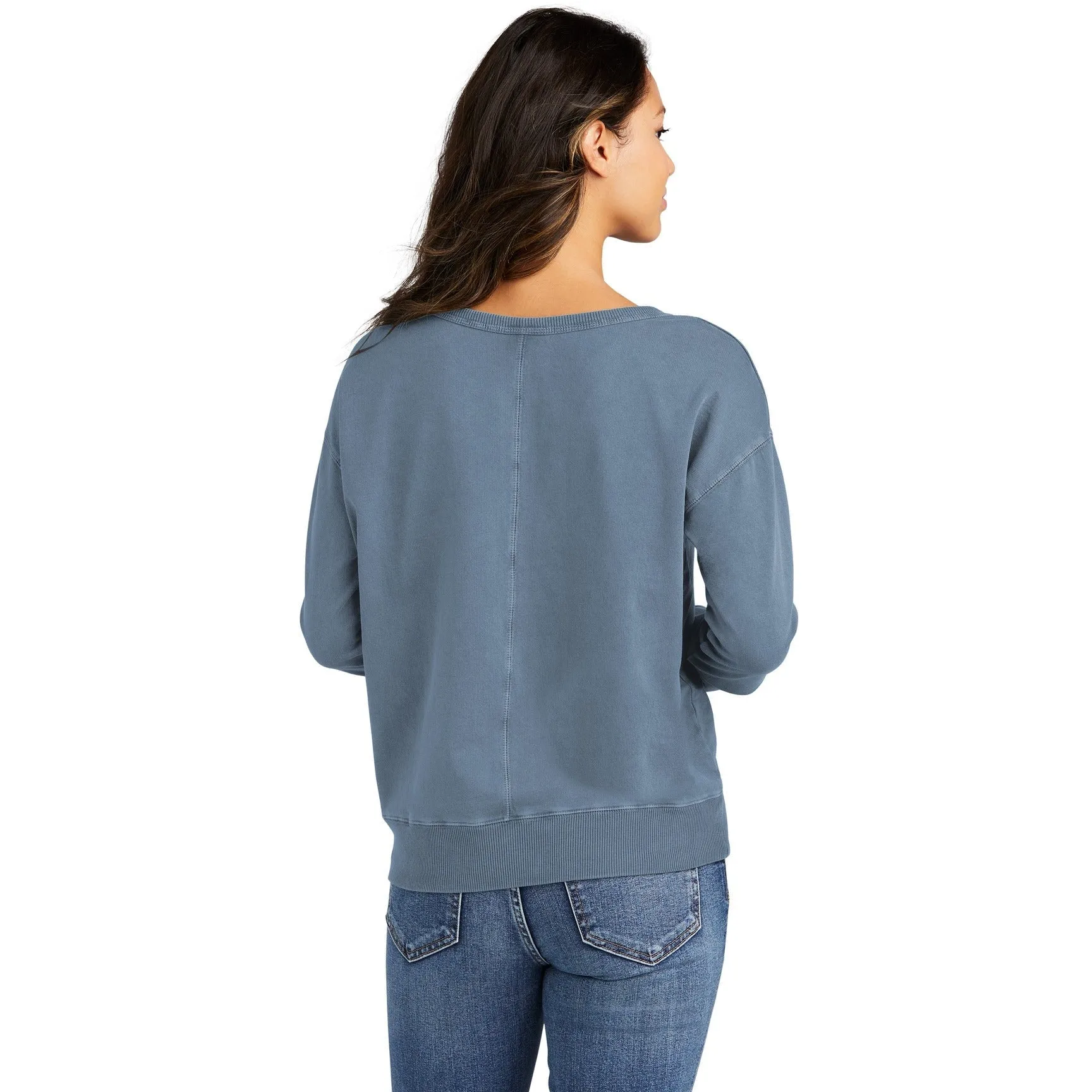 Port & Company Ladies Beach Wash Garment-Dyed V-Neck Sweatshirt