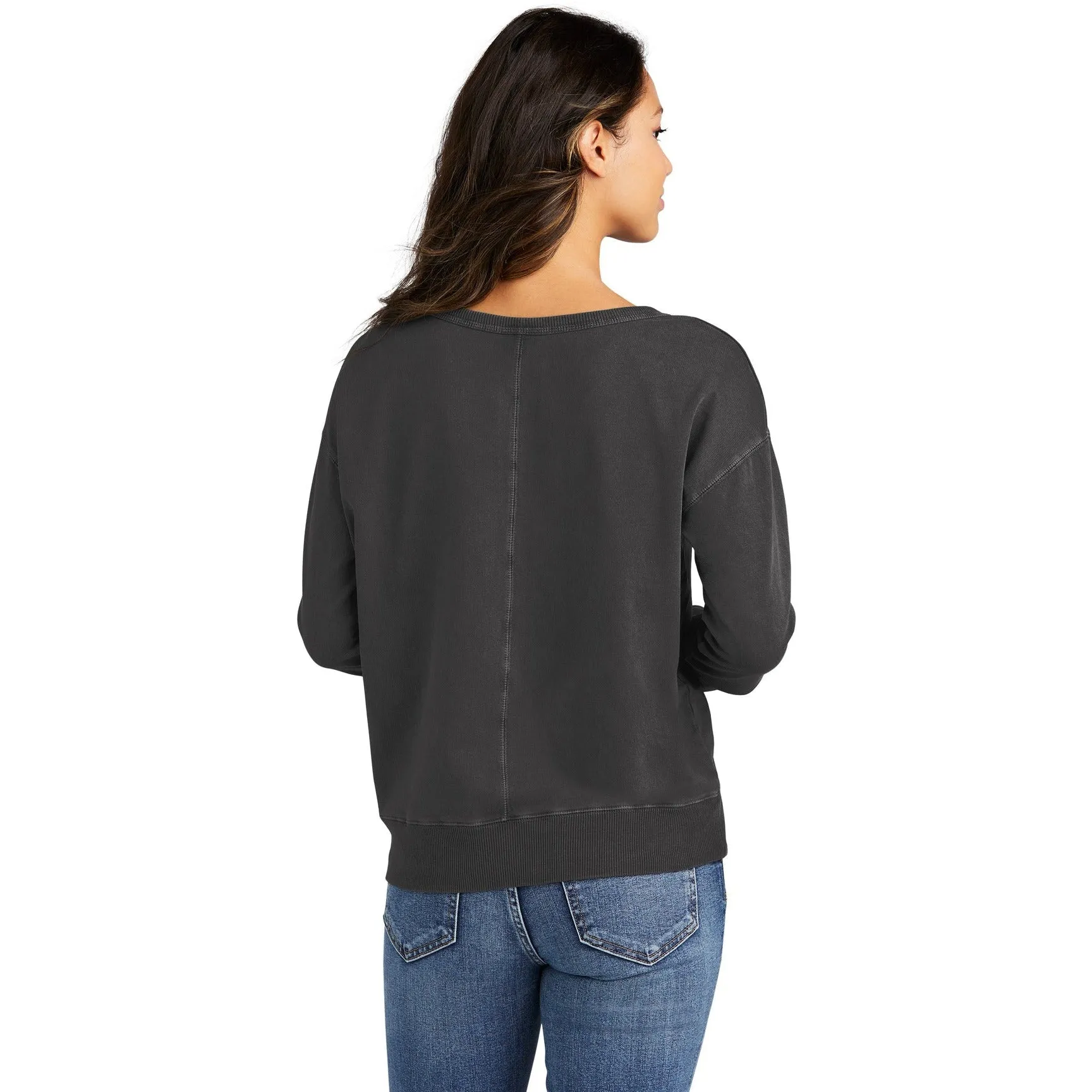 Port & Company Ladies Beach Wash Garment-Dyed V-Neck Sweatshirt