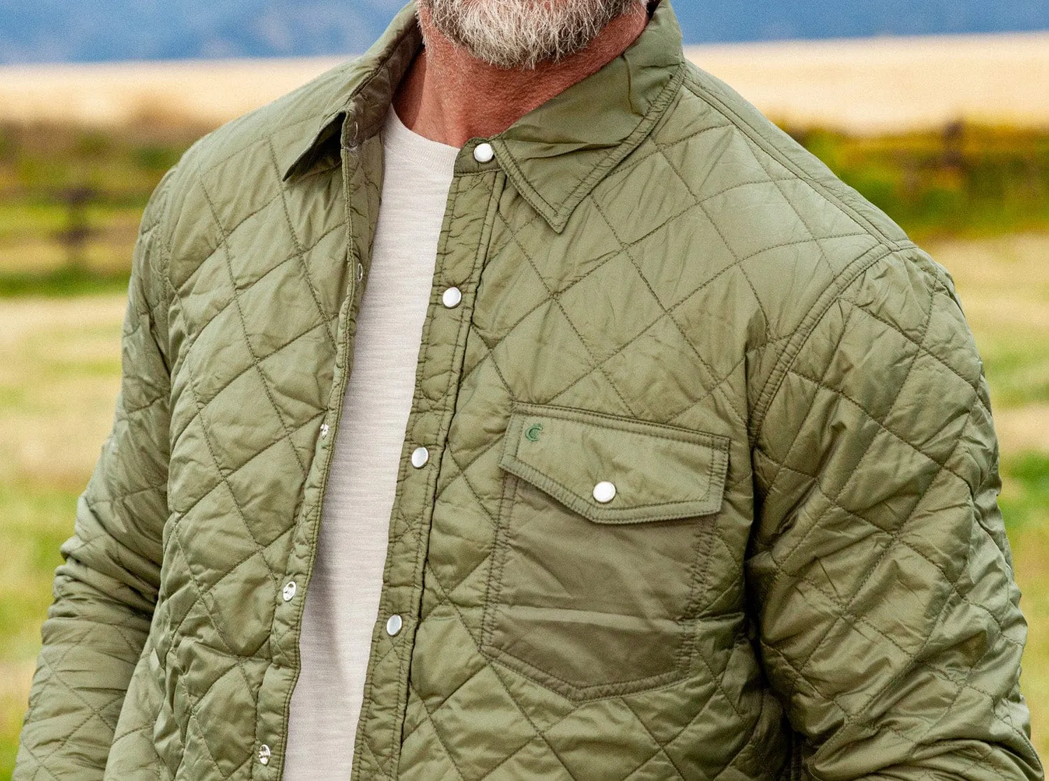 Quilted Shacket - Olive