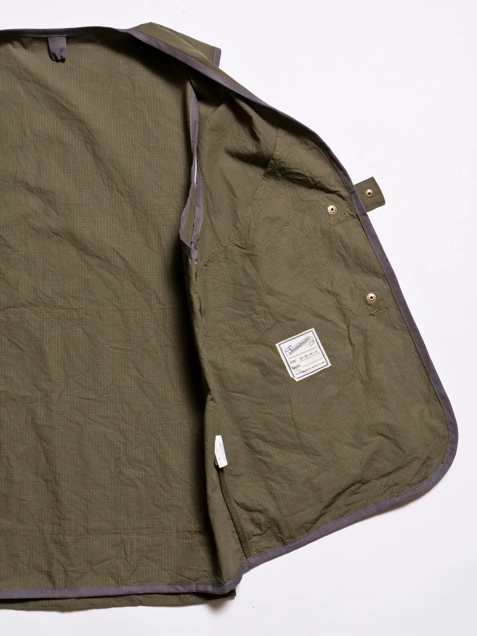 "Bernard III" Cotton Ripstop Vest in Olive Green