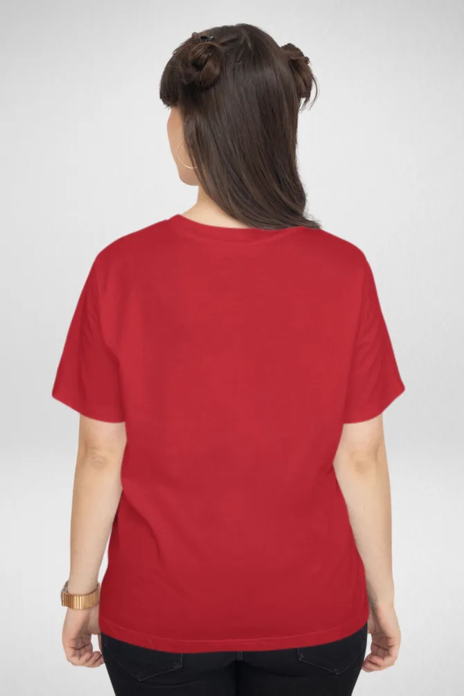 Red and Mustard Yellow Plain T-shirts Combo for Women