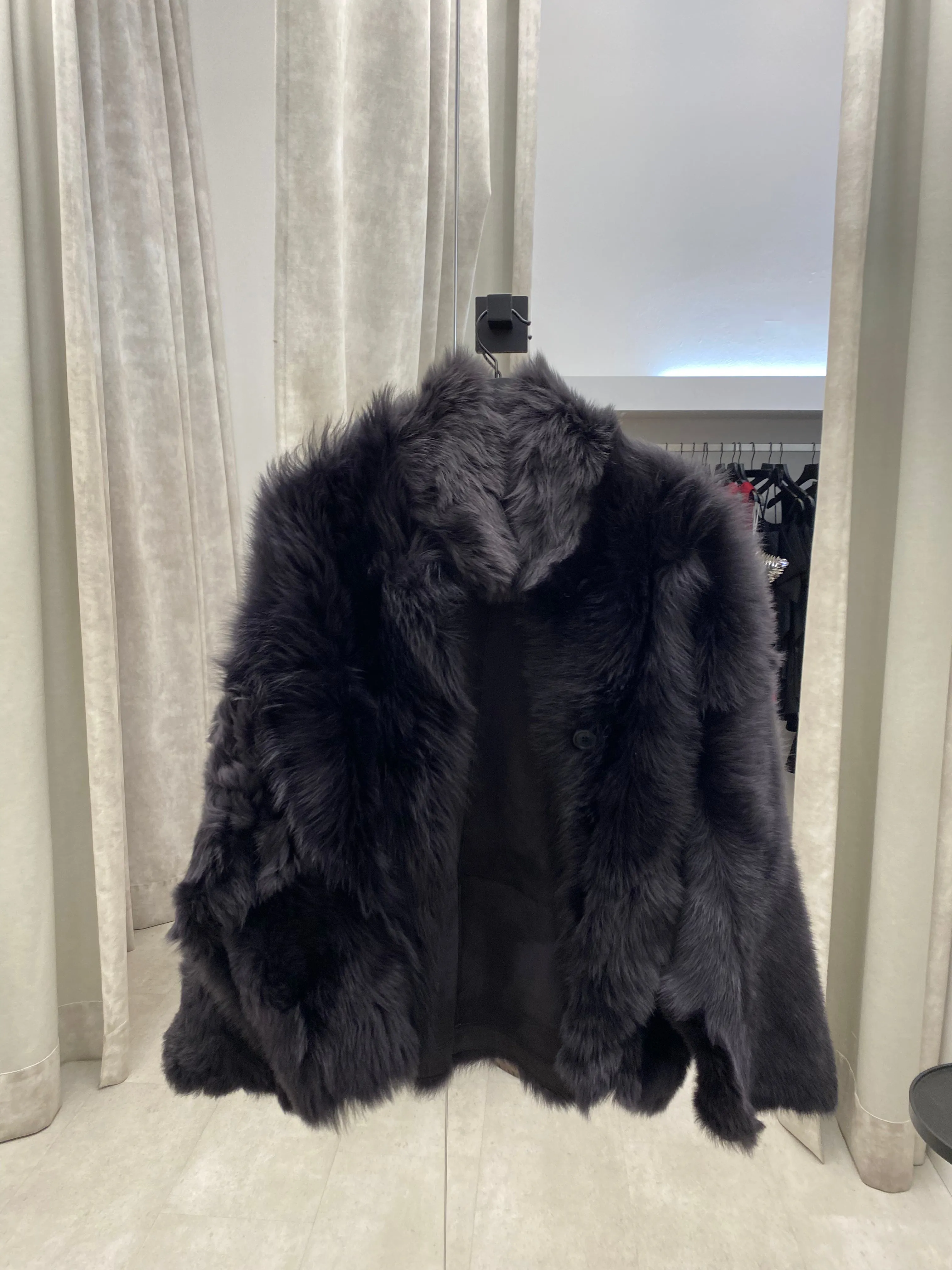 Reversible Lambfur Jacket Black