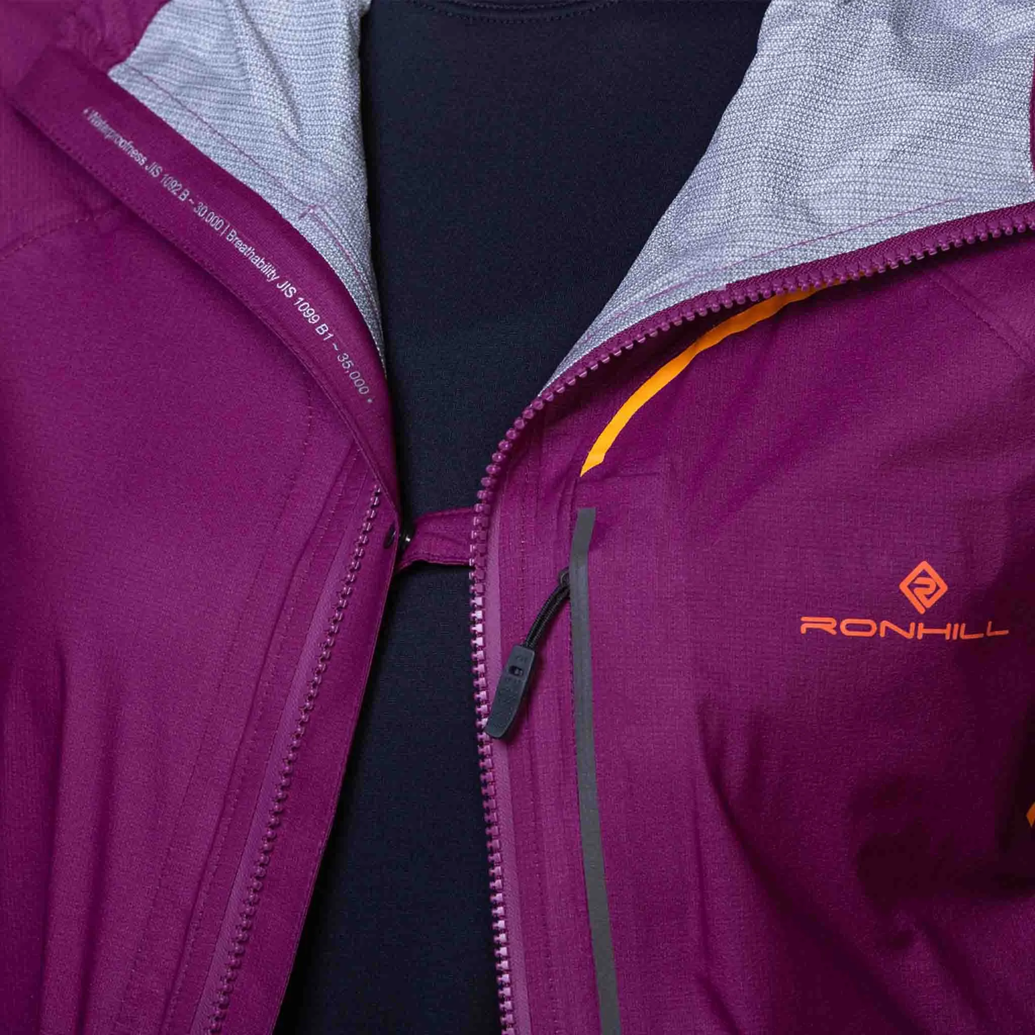 Ronhill | Women's Tech Fortify Jacket - Blackcurrant/Mango