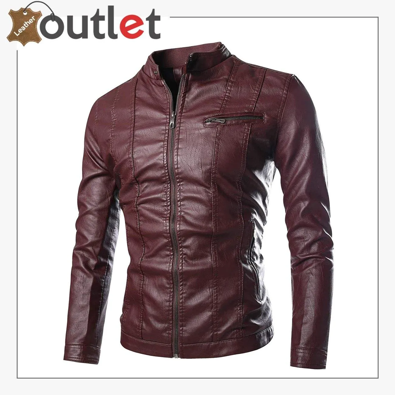 Slim Fit Fashion Leather Jacket For Men