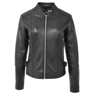 Soft Leather Stylish Fitted Women's Quilted Jacket