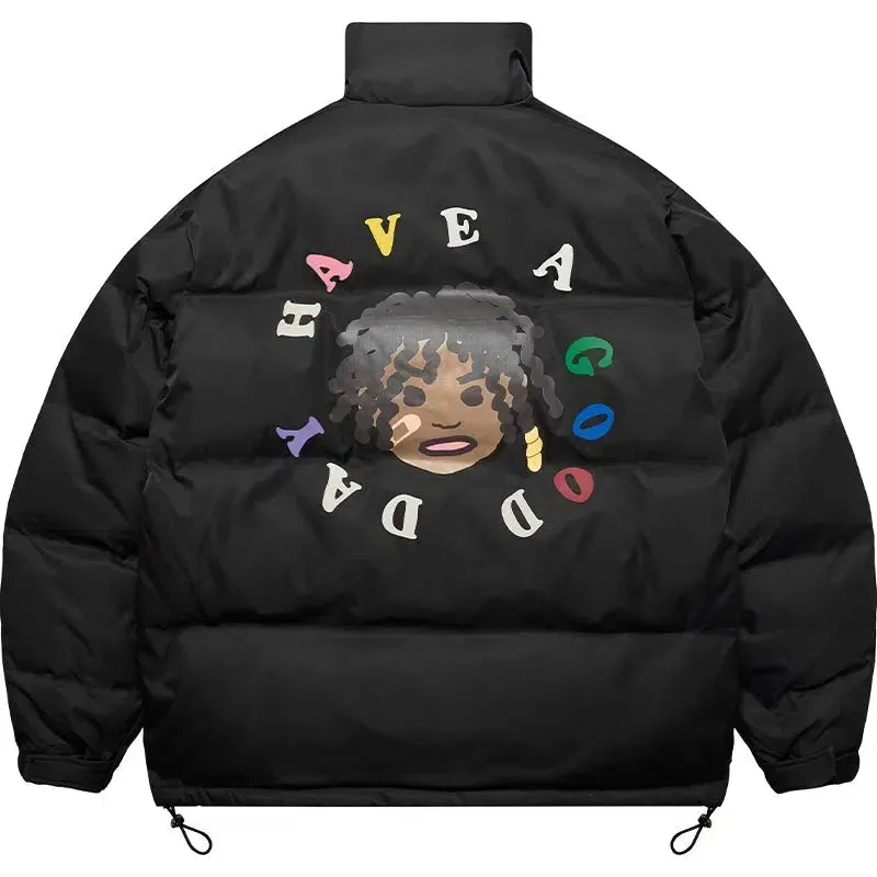 Stylish Cartoon Graphic Down Jacket