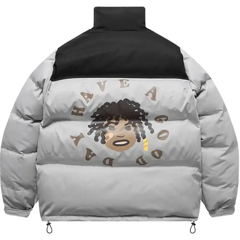 Stylish Cartoon Graphic Down Jacket