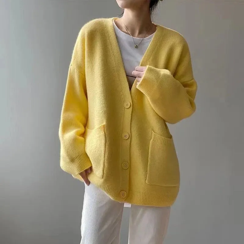 Stylish Fashionable Comfortable Cozy New Casual Slim Knitted Long Sleeve Cardigan Sweater