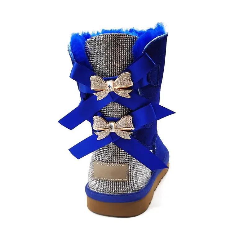 stylish winter boots for women in stock Sparkle with bow with jewel winter   boots