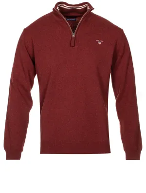 Super Fine Lambswool Half-Zip Sweater Royal Port Red