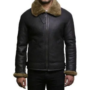 Tailor Made Men's Genuine Brown Sheepskin Leather Flying Pilot B3 Stylish Jacket