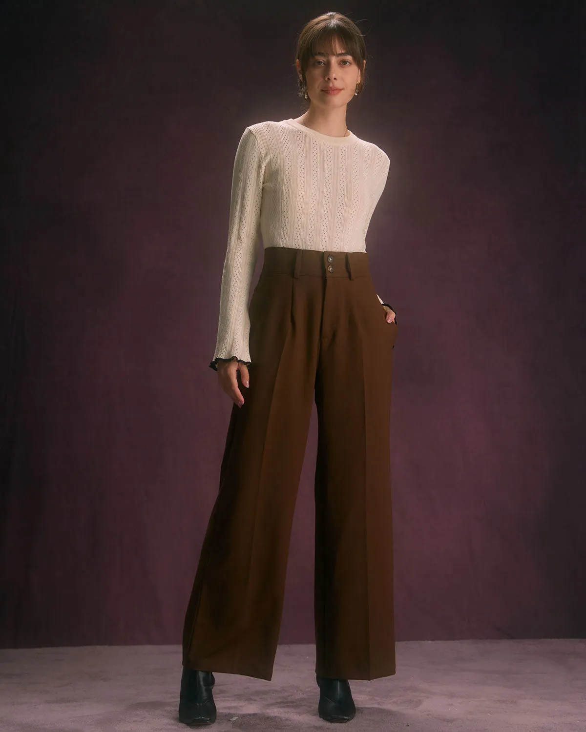 The Coffee Button Slant Pocket Straight Pants