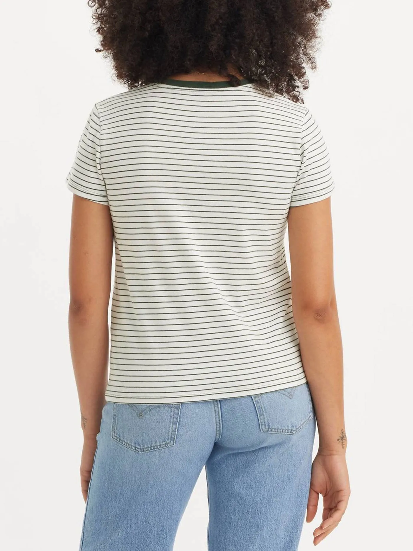 The Perfect Tessa Stripe Python Green T-Shirt