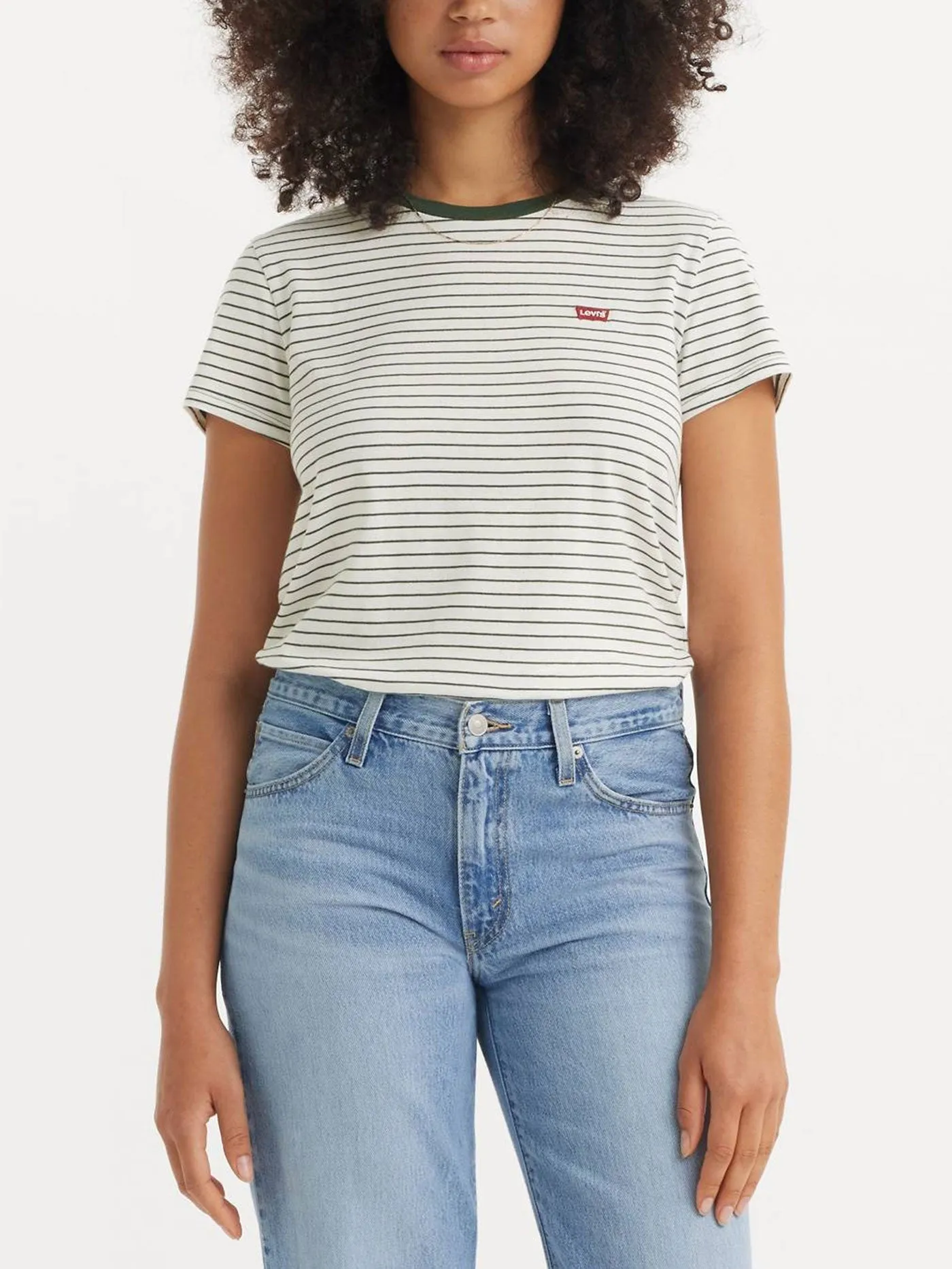 The Perfect Tessa Stripe Python Green T-Shirt