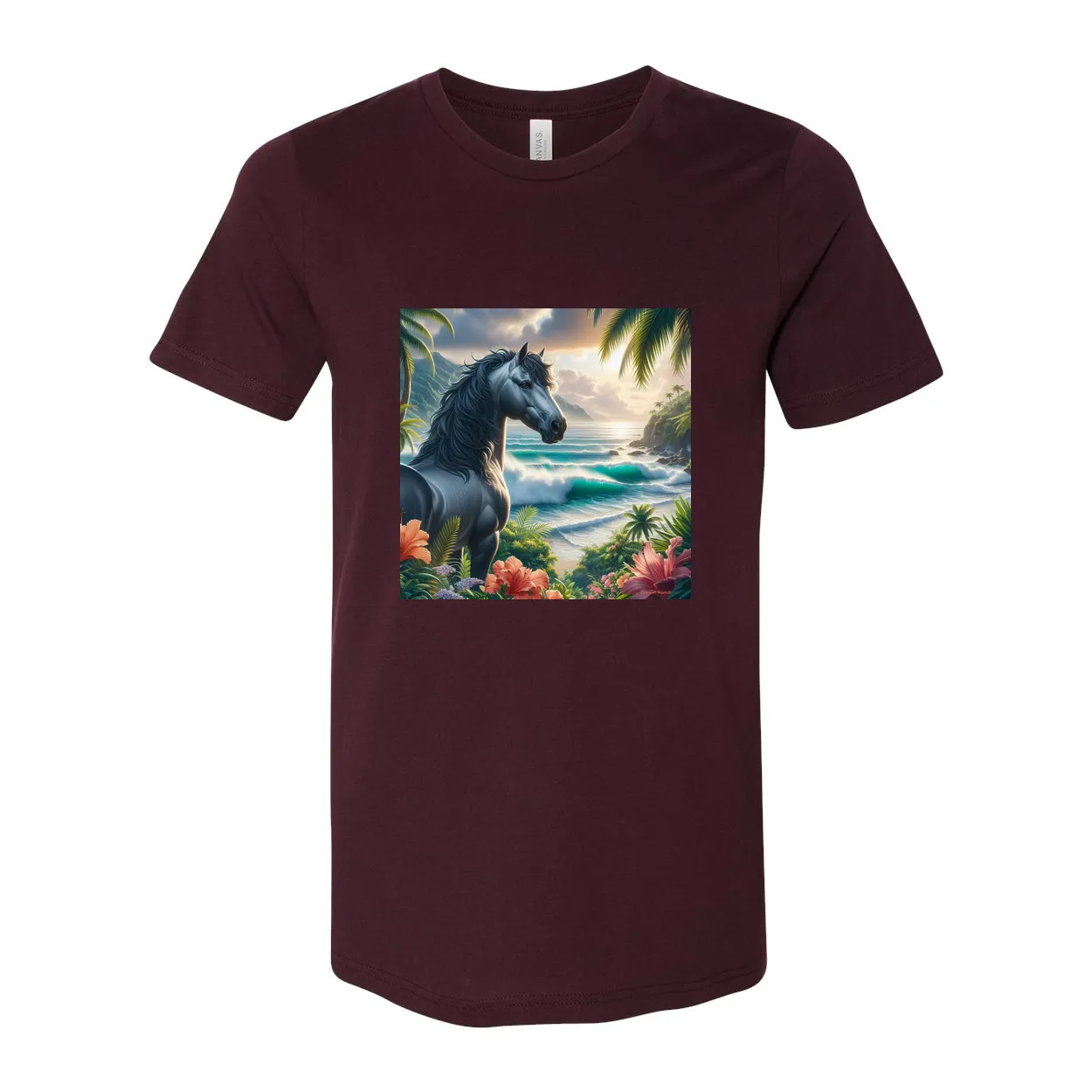 Tropical Grey Stallion Horse T Shirts