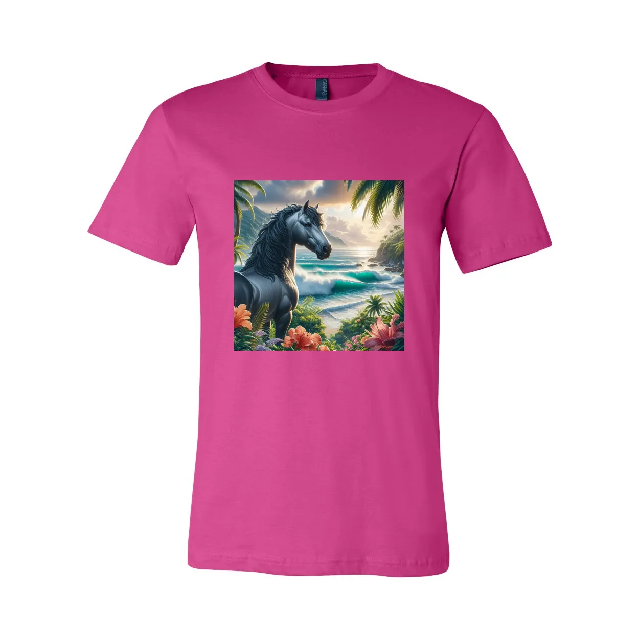 Tropical Grey Stallion Horse T Shirts