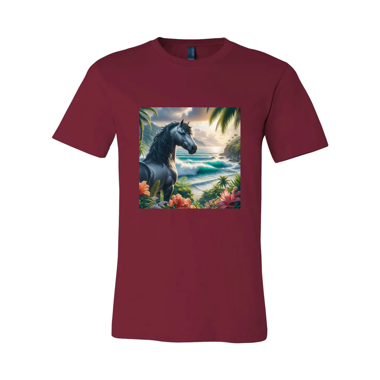 Tropical Grey Stallion Horse T Shirts