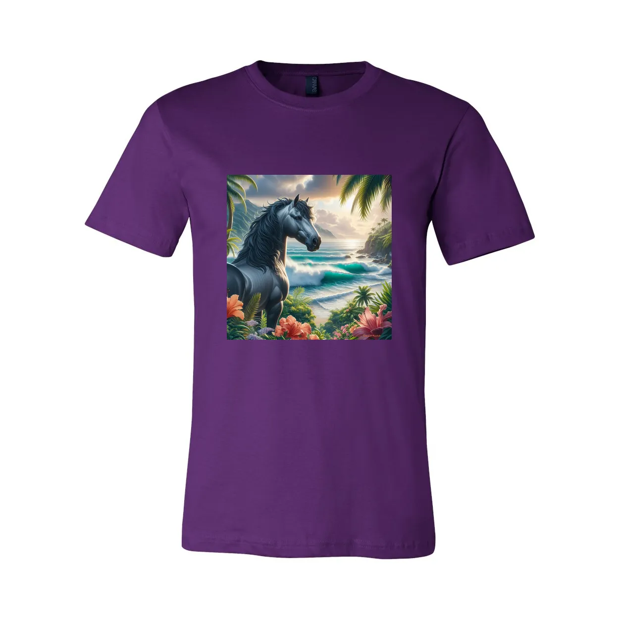 Tropical Grey Stallion Horse T Shirts