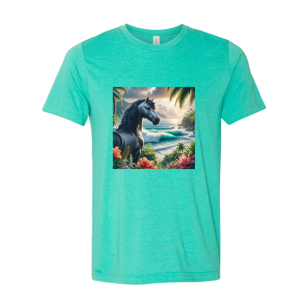 Tropical Grey Stallion Horse T Shirts