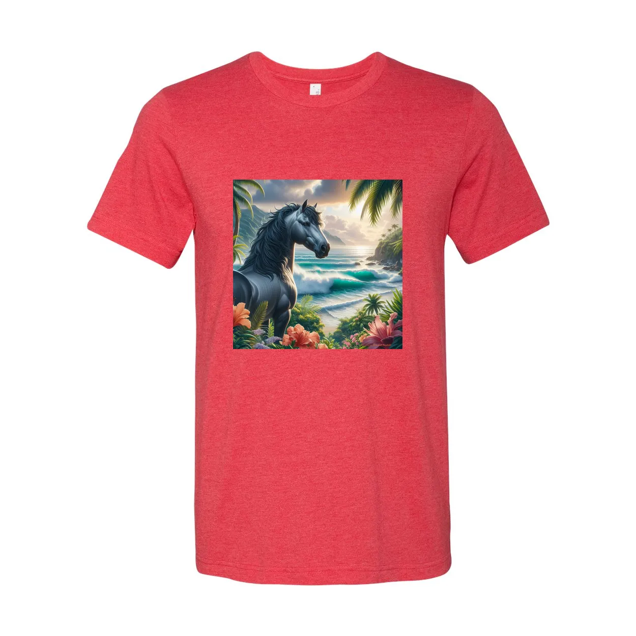 Tropical Grey Stallion Horse T Shirts