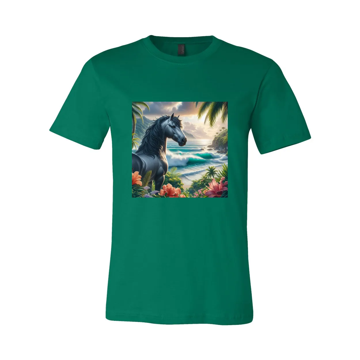 Tropical Grey Stallion Horse T Shirts