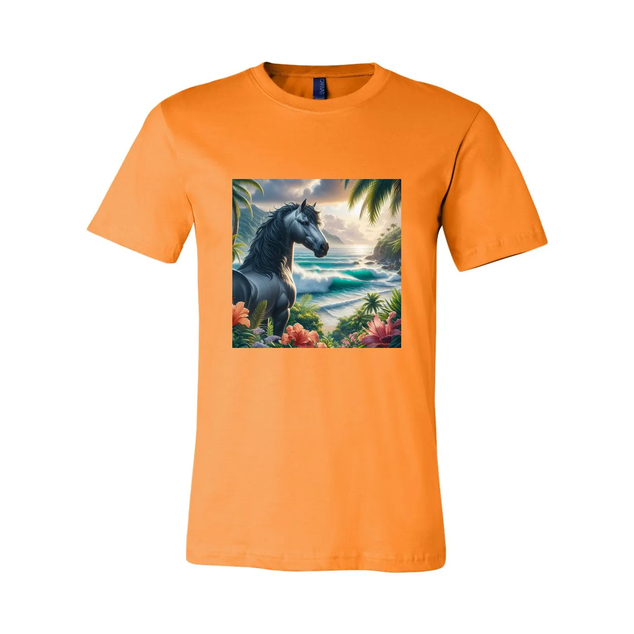 Tropical Grey Stallion Horse T Shirts