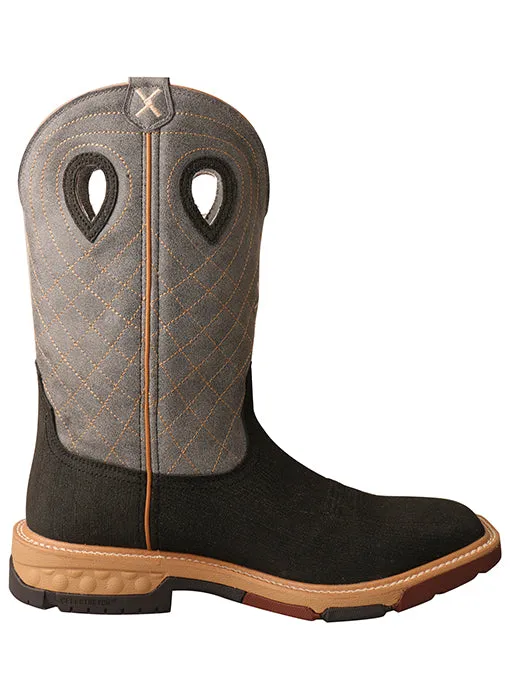 Twisted X Men's 12" Alloy Toe Western Work Boot with CellStretch-Brown/Grey