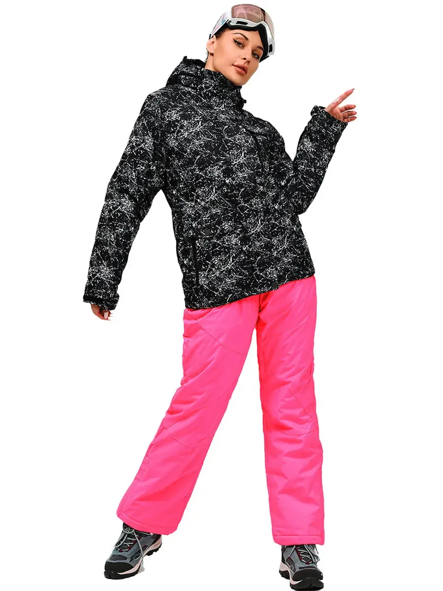 Unisex Waterproof Thicken Ski Jackets and Bibs Pants