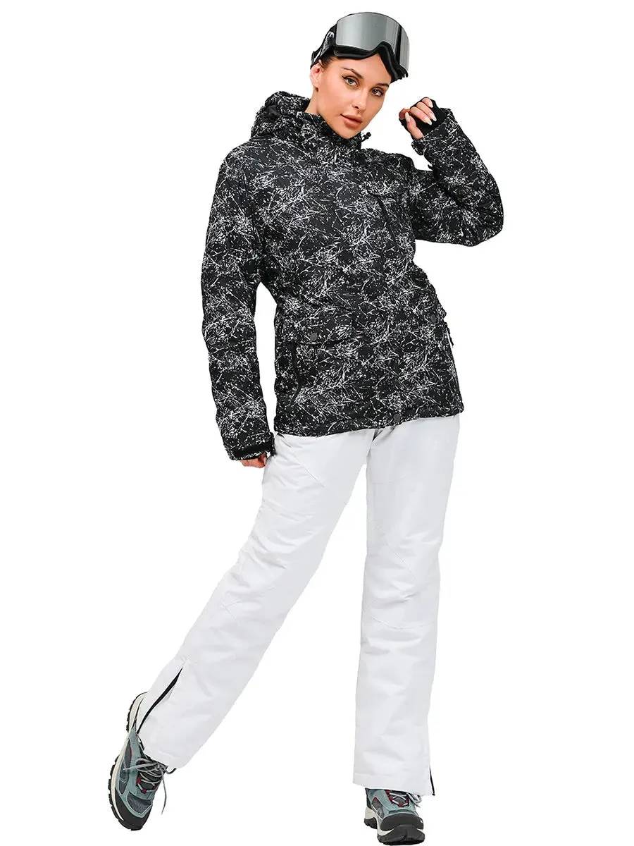 Unisex Waterproof Thicken Ski Jackets and Bibs Pants