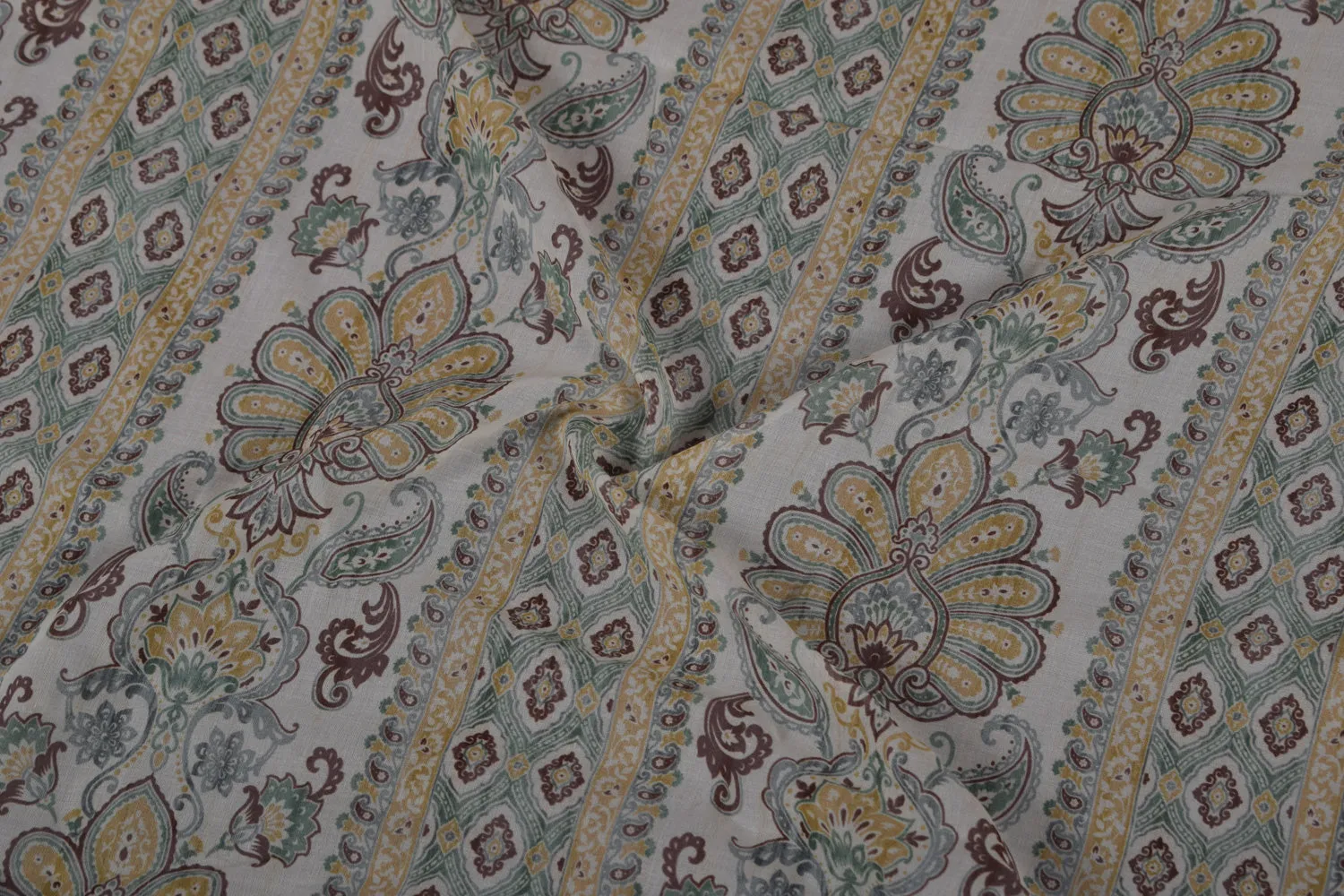 White Printed Rubia Fabric