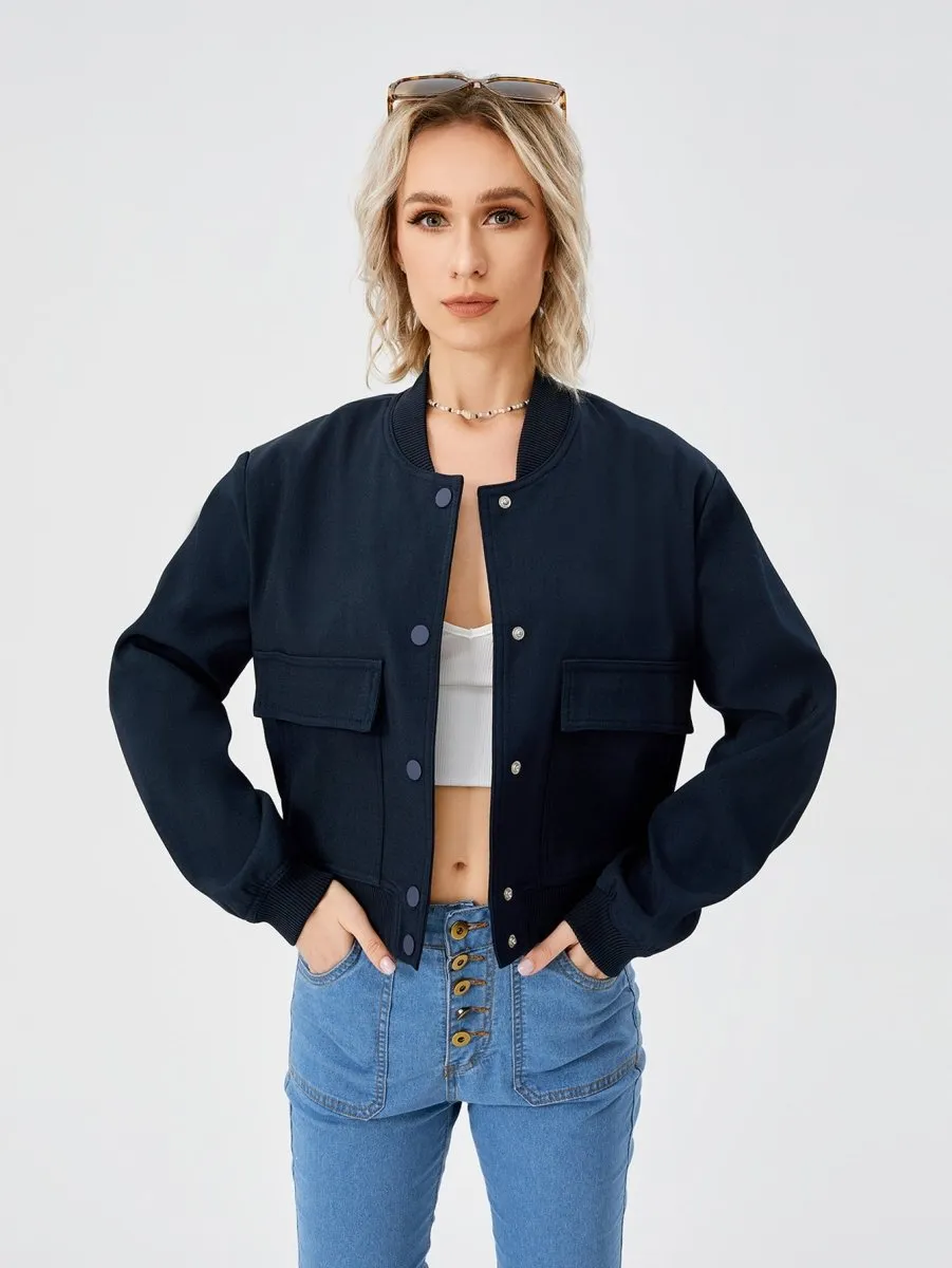 Women's Lightweight Cropped Bomber Jacket