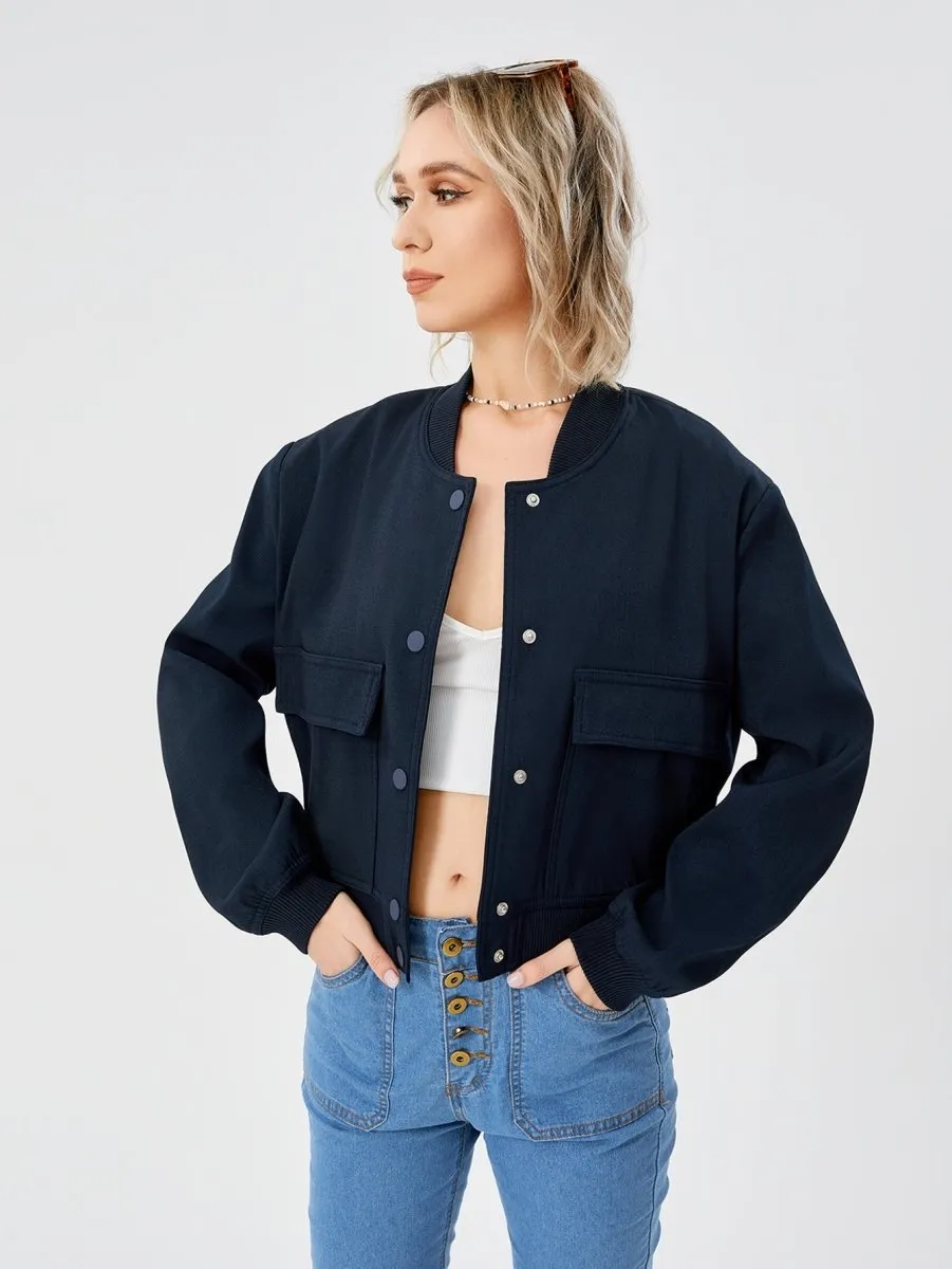 Women's Lightweight Cropped Bomber Jacket