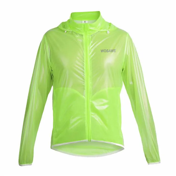 WOSAWE Waterproof Windproof Green Cycling Raincoat